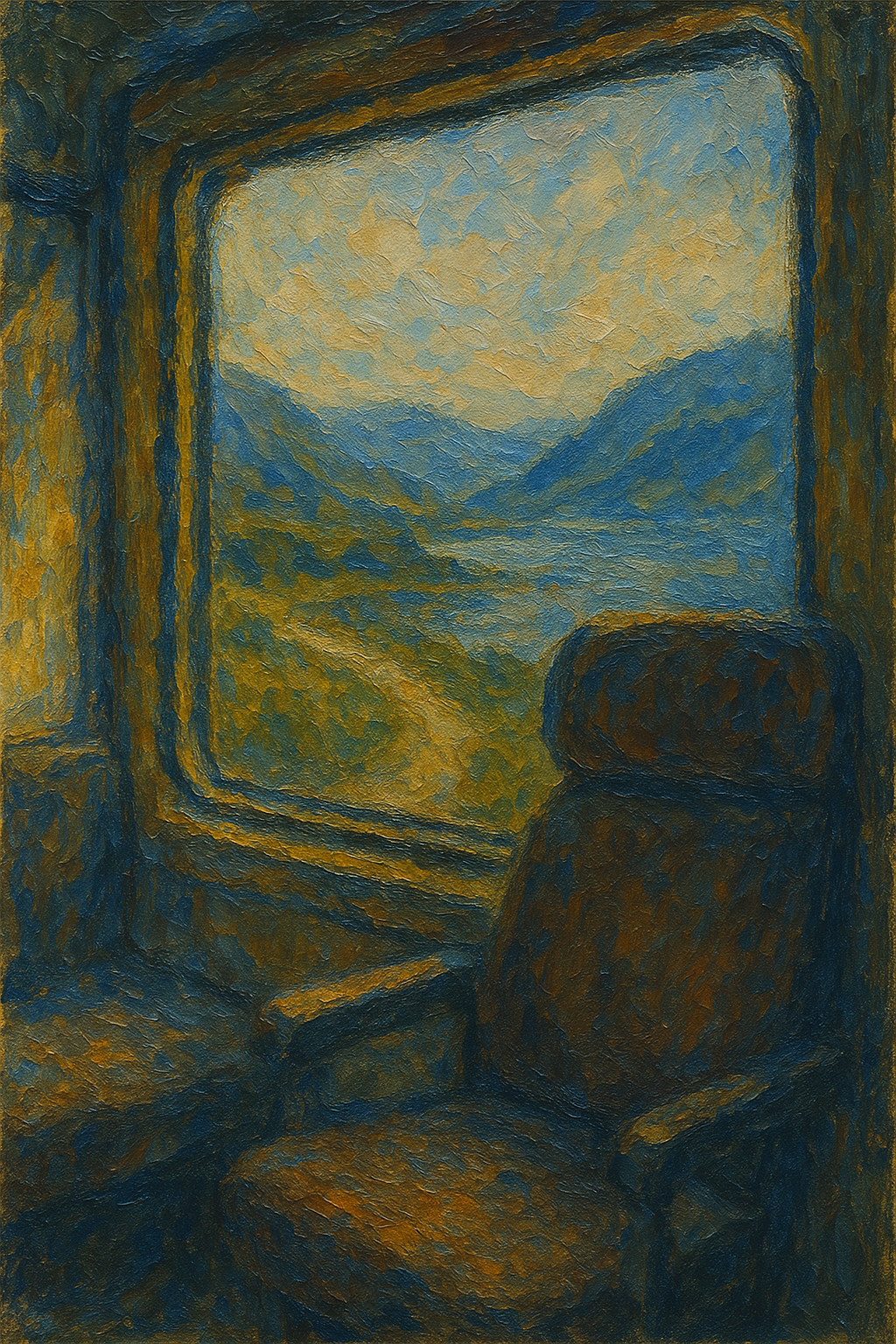 looking out a train window